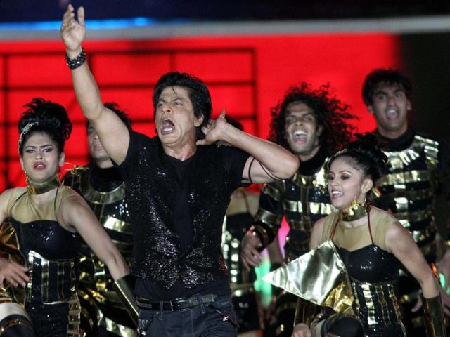 Shah Rukh Khan performs during the Pepsi Indian Premier League opening ceremony at the Salt Lake Stadium in Kolkata. (PTI Photo)