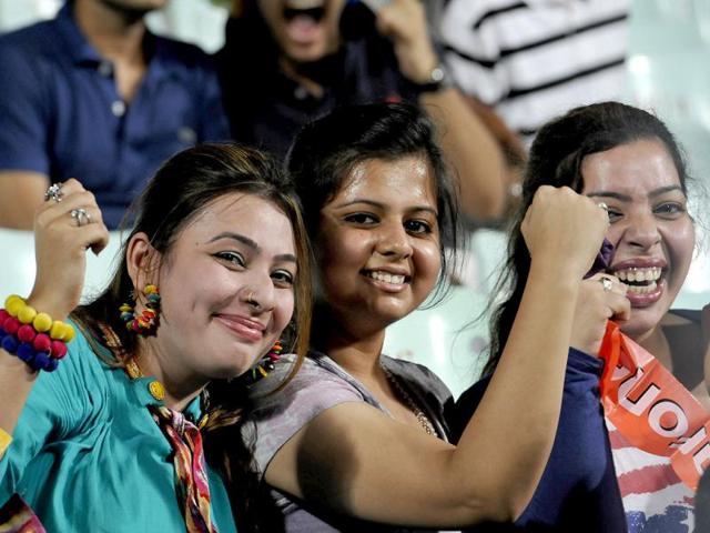 Spectators at Eden Gardens, in Kolkata to attend the 1st Twenty20 Cricket Match of IPL 2013 Season, between Kolkata Knight Riders and Delhi Daredevils. (HT Photo/Subhendu Ghosh)