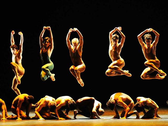 Bejart Ballet dancers perform at Igor Stravinsky's "The Rite of Spring" in the Bolshoi Theatre in Moscow. AFP/Yuri Kadobnov