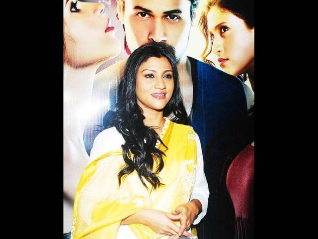 Konkona Sen at the promotions of film Ek Thi Daayan ,in Mumbai on Wednesday night. (UNI Photo)