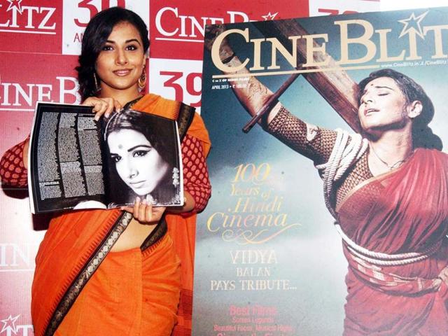 Vidya Balan looks pretty as usual in a cotton sari and a side plait. UNI Photo