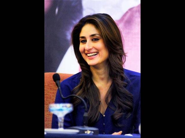 Kareena Kapoor laughs as she attends a press conference of Satyagraha in Bhopal. (PTI Photo)