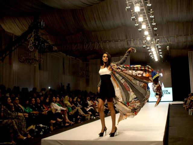 Another creation by designer Ayesha Ibrahim. (AP Photo)