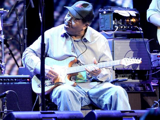 Musician Matt "Guitar" Murphy performs at Eric Clapton's Crossroads Guitar Festival 2013 at Madison Square Garden in New York. AP Photo