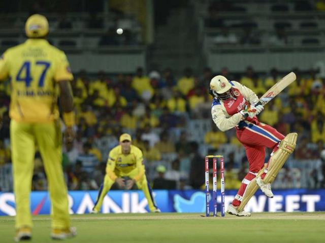 Royal Challengers Bangalore batsman Chris Gayle in action against Chennai Super Kings during their T20 match at MA Chidambaram Stadium in Chennai. HT Photo Royal Challengers Bangalore batsman Chris Gayle in action against Chennai Super Kings during their T20 match at MA Chidambaram Stadium in Chennai. HT Photo