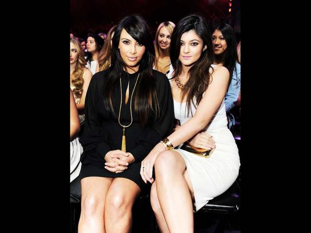 Kim Kardashian with her step-sister Kylie Jenner at the 2013 MTV Movie Awards. (AP Images)
