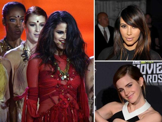 The MTV Movies awards turned out to be a rather glitzy event with the who's who attending. The evening saw the likes of pregnant Kim Kardashian, desi looking Selena Gomez and a cute looking Emma Watson among others. Take a look.