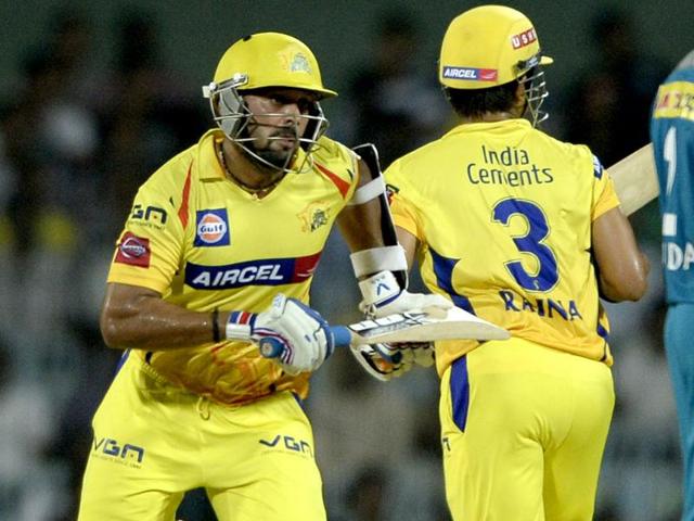 Chennai Super Kings batsman S Badrinath in action against Pune Warriors during their T20 match at MA Chidambaram Stadium in Chennai. HT Photo
