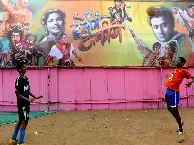 To mark 100 years of Indian Cinema, a Marathi film "Touring Talkies" is being screened in a makeshift tent theatre just like the days of yore at a ground in central Mumbai. AFP
