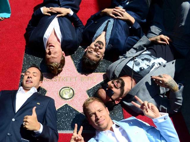 The Backstreet Boys celebrate their 20 year career with a Star on the Hollywood Walk of Fame in Hollywood, California. (AFP Photo)