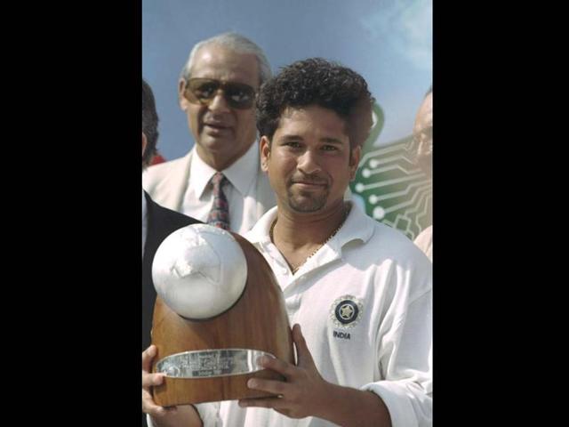 Indian captain Sachin Tendulkar with the trophy after winning the series against Australia at home. Despite early victories against Australia and South Africa, his spell as captain saw both the maestro's game and Indian cricket suffer. Clive Mason/Allsport. Getty Image.