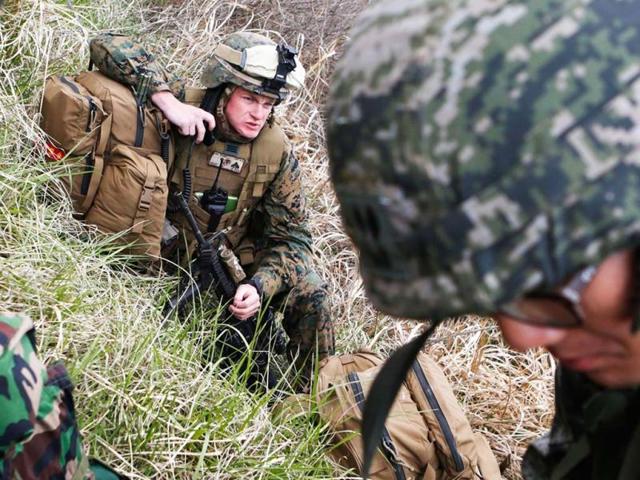 US and South Korean marines participate in a US-South Korea joint landing operation drill in Pohang, about 370 km southeast of Seoul. Tension has been fuelled by North Korean anger over the imposition of UN sanctions after its last nuclear arms test in February. Reuters Photo