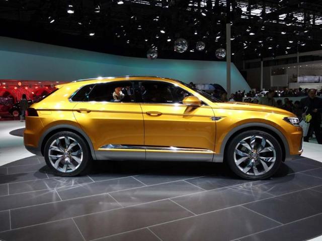 Volkswagen CrossBlue Coupe concept : A rather sleak SUV concept that uses a hybrid powertrain and indicates the future design direction for the next generation of premium German off-roaders. As well as VW, Audi, Porsche and Lamborghini will be using this platform for their next generation of big, four-wheel drive vehicles. Photo:AFP Volkswagen CrossBlue Coupe concept : A rather sleak SUV concept that uses a hybrid powertrain and indicates the future design direction for the next generation of premium German off-roaders. As well as VW, Audi, Porsche and Lamborghini will be using this platform for their next generation of big, four-wheel drive vehicles. Photo:AFP