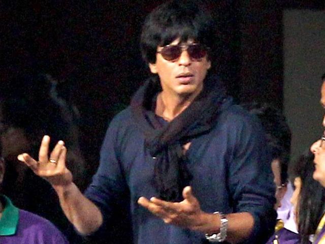 Kolkata Knight Riders' owner Shahrukh Khan during T20 League match against Rajasthan Royals at Eden Garden in Kolkata. PTI/Ashok Bhaumik