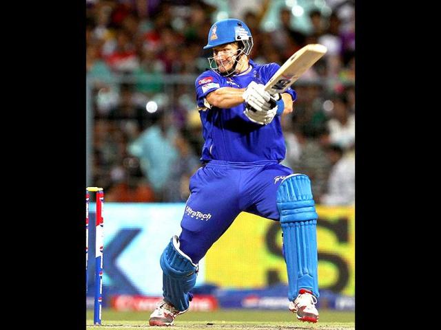Rajasthan Royals' S Watson plays a shot during the T20 League match against Kolkata Knight Riders at Eden Garden in Kolkata. PTI/Ashok Bhaumik