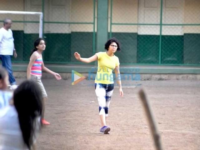 Aamir Khan's 16-year-old daughter Ira during the family football match. (Photo courtesy: Bollywood Hungama) Aamir Khan's 16-year-old daughter Ira during the family football match. (Photo courtesy: Bollywood Hungama)