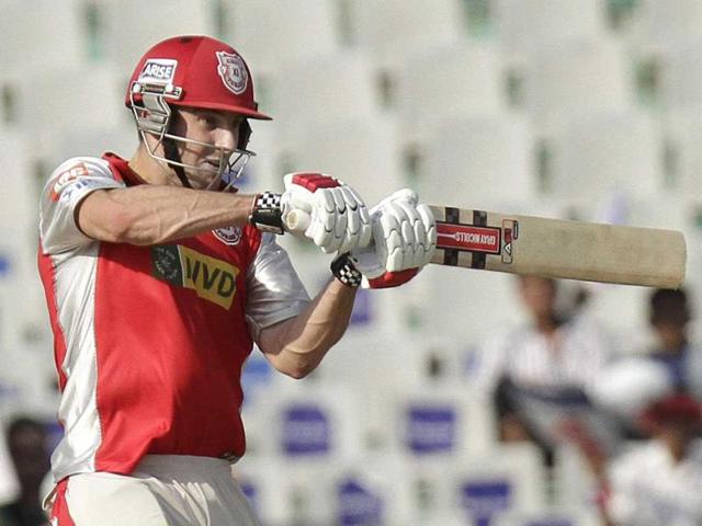 Kings XI Punjab player Shaun Marsh in action during a T20 cricket match between Rajasthan Royal and Kings XI Punjab at PCA Stadium, in Mohali. (Gurpreet Singh/HT)