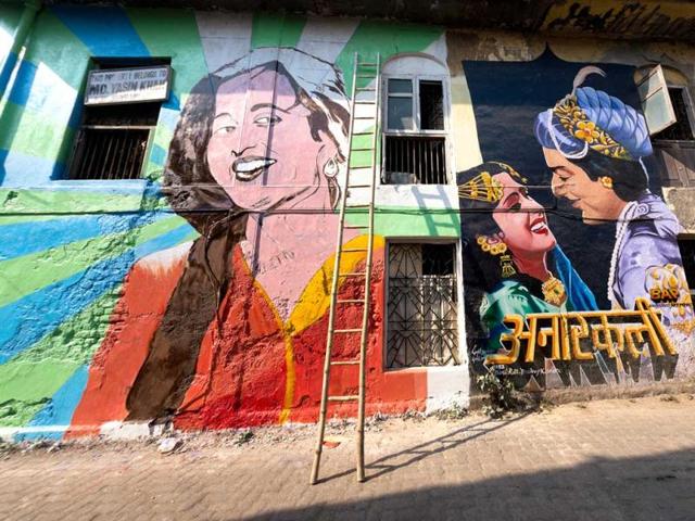 Street art as part of the Bollywood Art Project, by Ranjit Dahiya. (Mumbai)