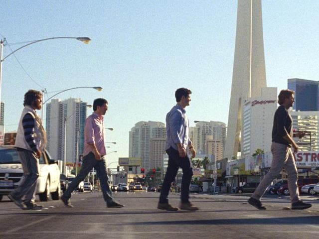 The boys walk the Beatles walk.