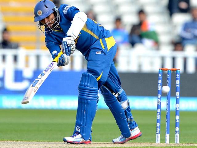Sri Lanka's Tillakaratne Dilshan plays a shot during the warm-up cricket match ahead of the 2013 ICC Champions Trophy between India and Sri Lanka at Edgbaston in Birmingham. AFP/Andrew Yates