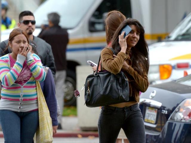 Students leave the grounds of Santa Monica College after multiple shootings were reported on the campus in Santa Monica, California. AFP