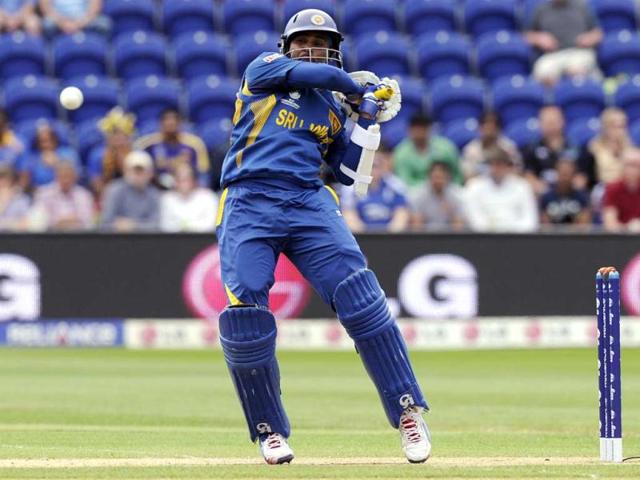 Tillakaratne Dilshan hits the ball for four runs against New Zealand during the ICC Champions Trophy group A cricket match at the Cardiff Wales Stadium in Cardiff. Reuters Tillakaratne Dilshan hits the ball for four runs against New Zealand during the ICC Champions Trophy group A cricket match at the Cardiff Wales Stadium in Cardiff. Reuters