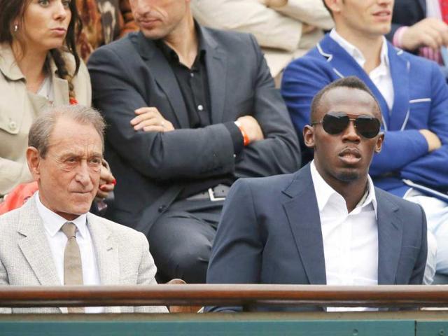 Jamaican sprinter Usain Bolt watch the men's singles final match between Rafael Nadal and David Ferrer at the French Open tennis tournament at the Roland Garros stadium in Paris. Reuters Jamaican sprinter Usain Bolt watch the men's singles final match between Rafael Nadal and David Ferrer at the French Open tennis tournament at the Roland Garros stadium in Paris. Reuters