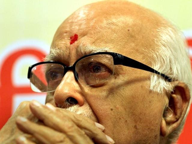 File photo: BJP senior leader L K Advani in an emotional mood on his 84th birthday, in New Delhi. "All my life I have found working for the Jana Sangh and the Bharatiya Janata Party a matter of great pride and endless satisfaction for myself," said Advani in his resignation letter. HT Photo By Sanjeev Verma
