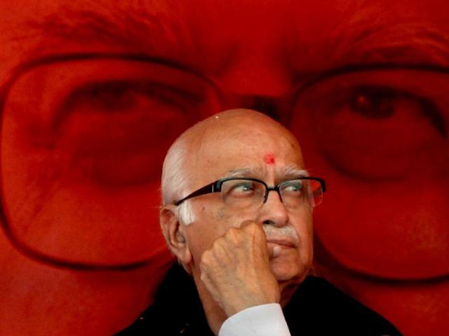 File photo: Senior BJP leader LK Advani during the last public meeting of his Jan Chetna Yatra at Ramlila Maidan in New Delhi. (Sanjeev Verma/HT)