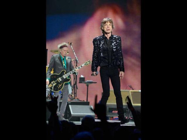 Mick Jagger of the Rolling Stones performs at TD Garden in Boston, Massachusetts. (AFP)