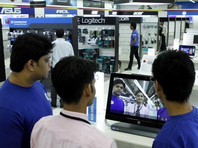 India's first 24X7 hours Electronics & IT retail hub "HOT" opened at Nehru Place metro station in New Delhi. HT photo/Jasjeet Plaha