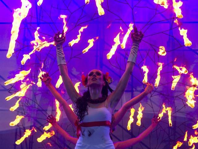 Artists perform during the annual fire fest in Kiev, Ukraine. Reuters photo