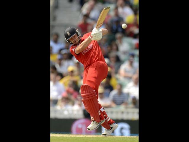 England's Jonathan Trott hits the ball during the ICC Champions Trophy semifinal match against South Africa at The Oval , London . Reuters
