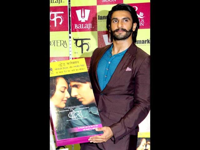 Ranveer also displays the M&B cover