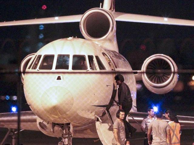 Bolivia's president Evo Morales prepares to board the presidential plane at Fortaleza airport. Reuters