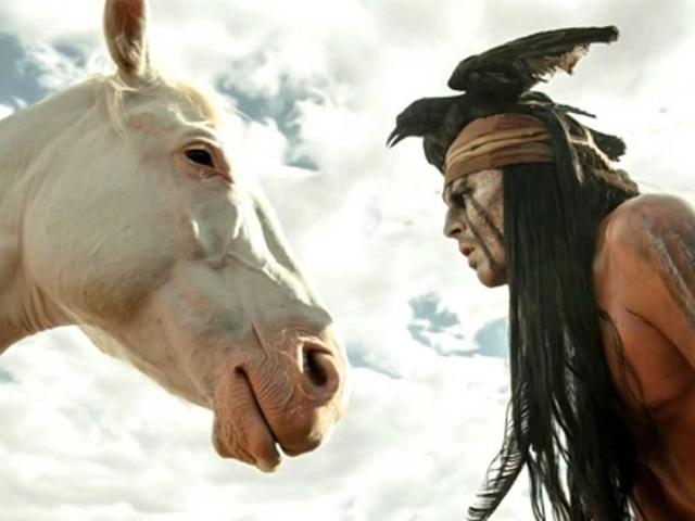 Johnny Depp in The Lone Ranger. The man who stared at horses?