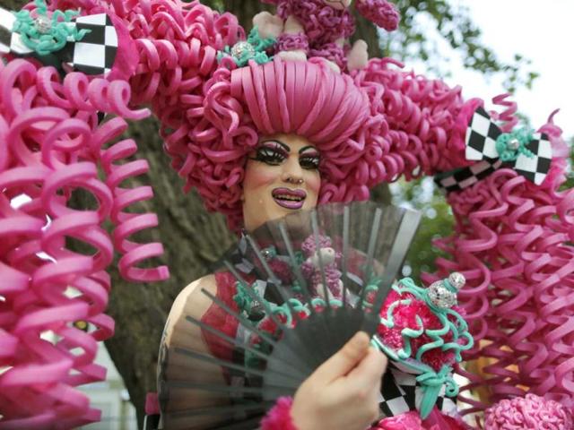 A reveller takes part in the Christopher Street Day parade in Cologne to demonstrate for the rights of all lesbian, gay, bisexual, transgender and transsexual people. Reuters