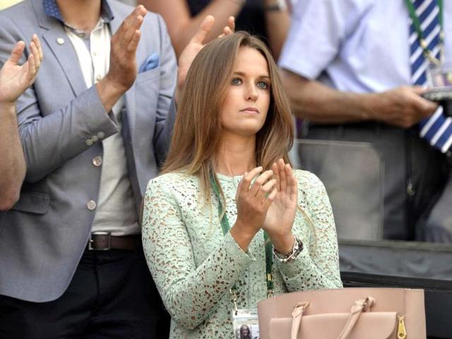 Andy Murray's long-time girlfriend Kim Sears applauds while watching the Wimbledon men's singles final between Djokovic and Murray in Wimbledon, southwest London. AFP