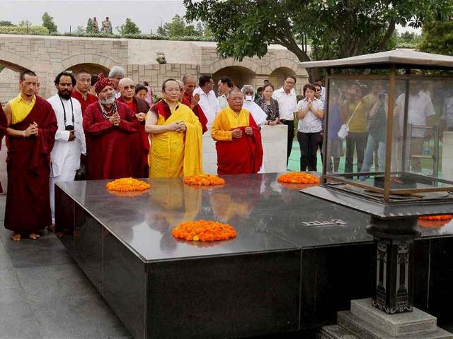 Buddhist communities urged people to practice tolerance and work together in constructive ways to address conflict and differences. (Sonu Mehta/HT)