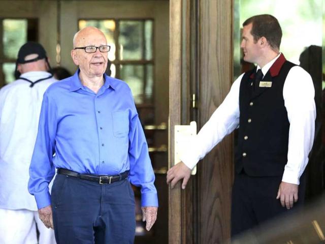Rupert Murdoch, chairman and CEO of News Corporation, arrives at the Allen & Company Sun Valley Conference in Sun Valley, Idaho. AP