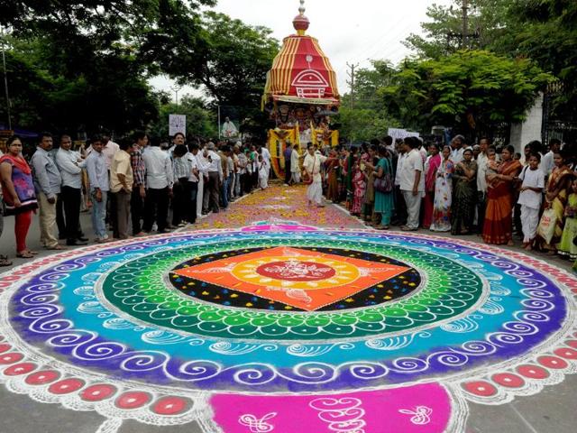 Preparations for rath Yatra to commence in Hyderabad. PTI