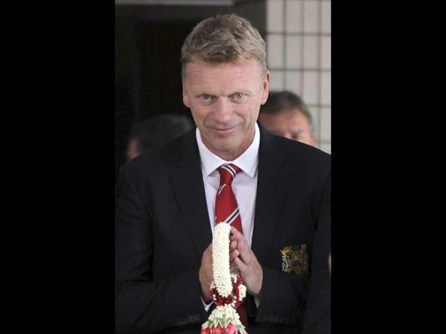 Manager of Manchester United football club David Moyes after his arrival at Don Muang airport in Bangkok. AP