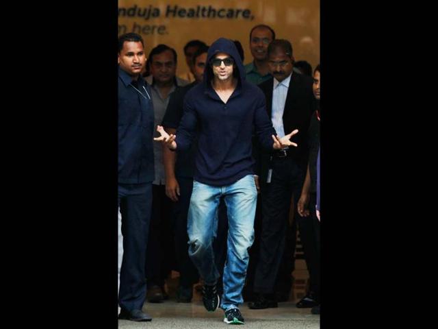 Hrithik Roshan comes out of Hinduja hospital where he was admitted for a minor brain surgery. (Photo: Satish Bate)