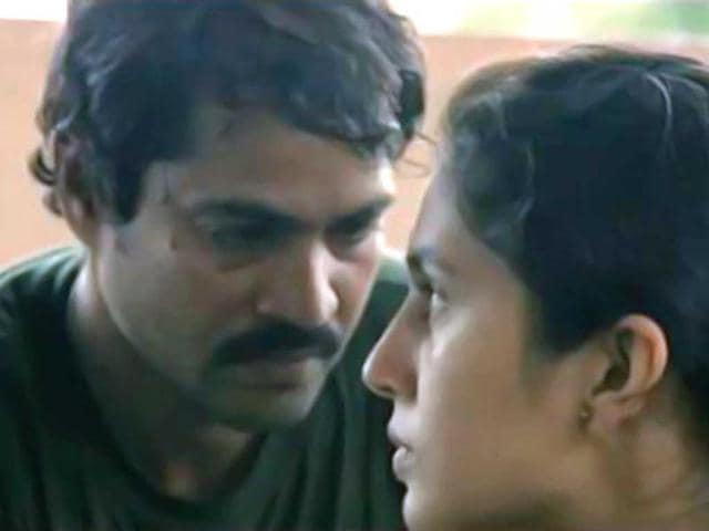 An intense shot from Huma's Sujata.