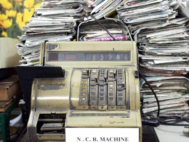 Old telegraph machines are stored at the Indian Central Telegraph Office in Kolkata. (AFP Photo)