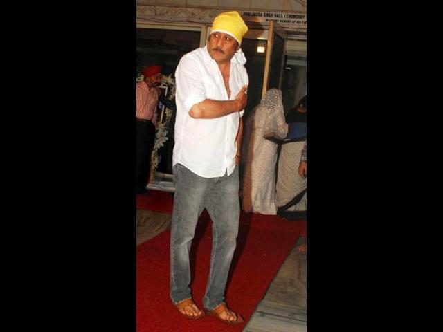 Jackie Shroff at the condolence meeting of Pran.