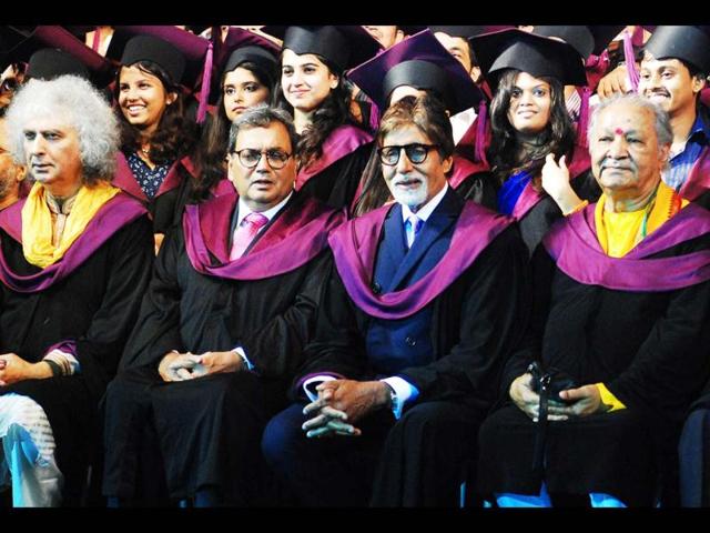 Bachchan with other guests at the convocation