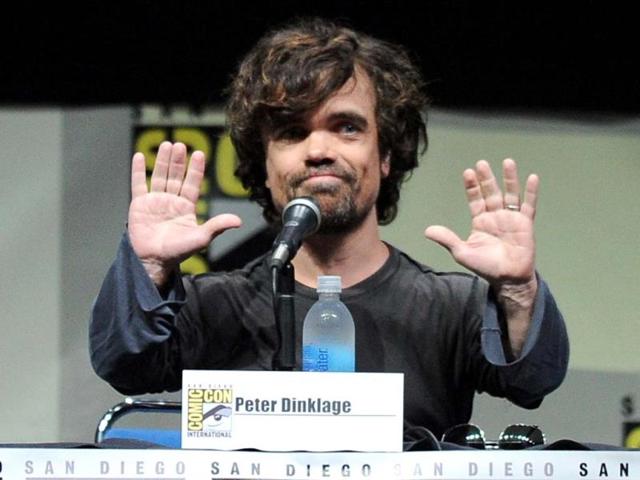 Actor Peter Dinklage speaks onstage during the "Game Of Thrones" panel during Comic Con International 2013 at the San Diego Convention Center in California. (AFP Photo)