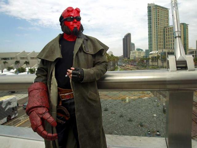 Marc Ryan of Lemon Grove poses for a photo dressed as Cowboy from Dark Horse Comics at Comic Con in San Diego. (AP Photo)