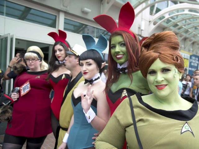 People in Star Trek-themed costumes attend Comic Con 2013 in San Diego, California. (AFP Photo)